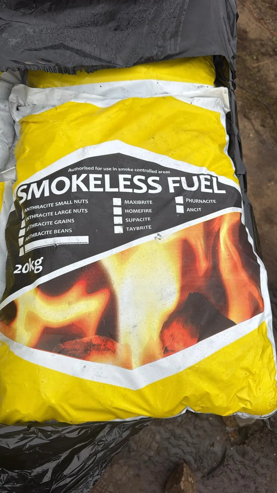 A 20kg bag of smokeless fuel